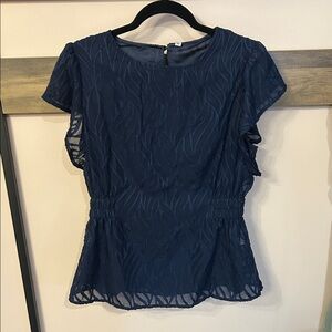 Elegant Navy Blue Women's Top